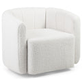Home Modern Upholstered Sherpa Accent Chair with Curved Backrest and Armrests