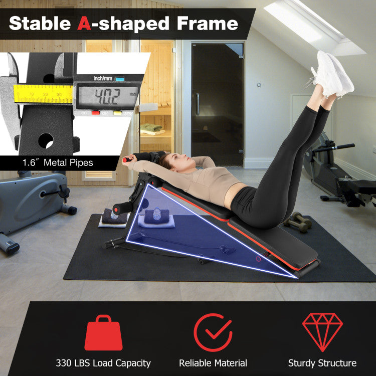 Fitness Multifunctional Sit up Bench 4 Position Adjustable Metal Workout Bench