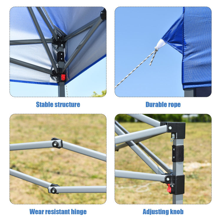 Outdoor 8 x 8 Feet Outdoor Pop-up Canopy Tent with Portable Roller Bag and Sand Bags