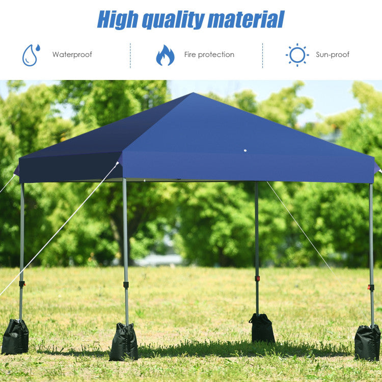 Outdoor 8 x 8 Feet Outdoor Pop-up Canopy Tent with Portable Roller Bag and Sand Bags