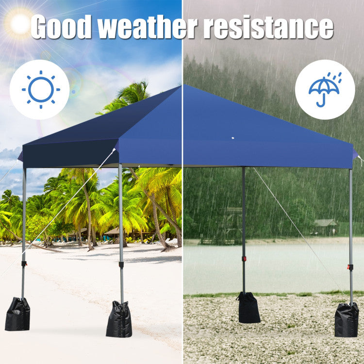 Outdoor 8 x 8 Feet Outdoor Pop-up Canopy Tent with Portable Roller Bag and Sand Bags