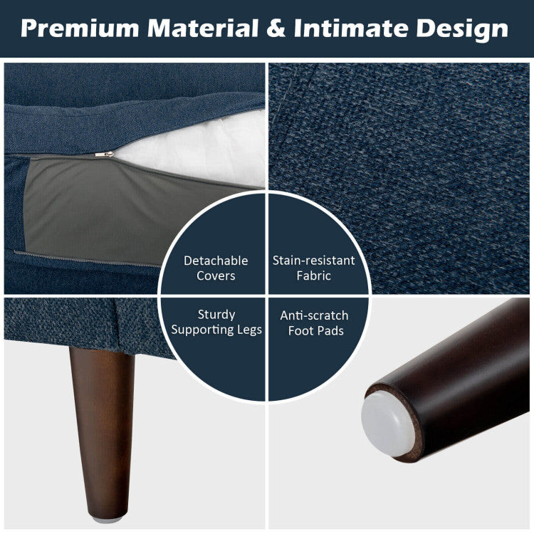 Home 2 Pieces Modern Upholstered Sofa Set with Removable Cushion Covers