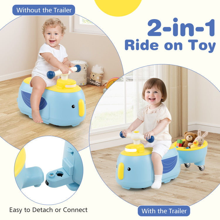 New Toddler Light Music Ride on Toy with Trailer