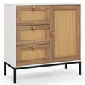 Home Rattan Sideboard Buffet Cabinet with 1 Door and 3 Drawers