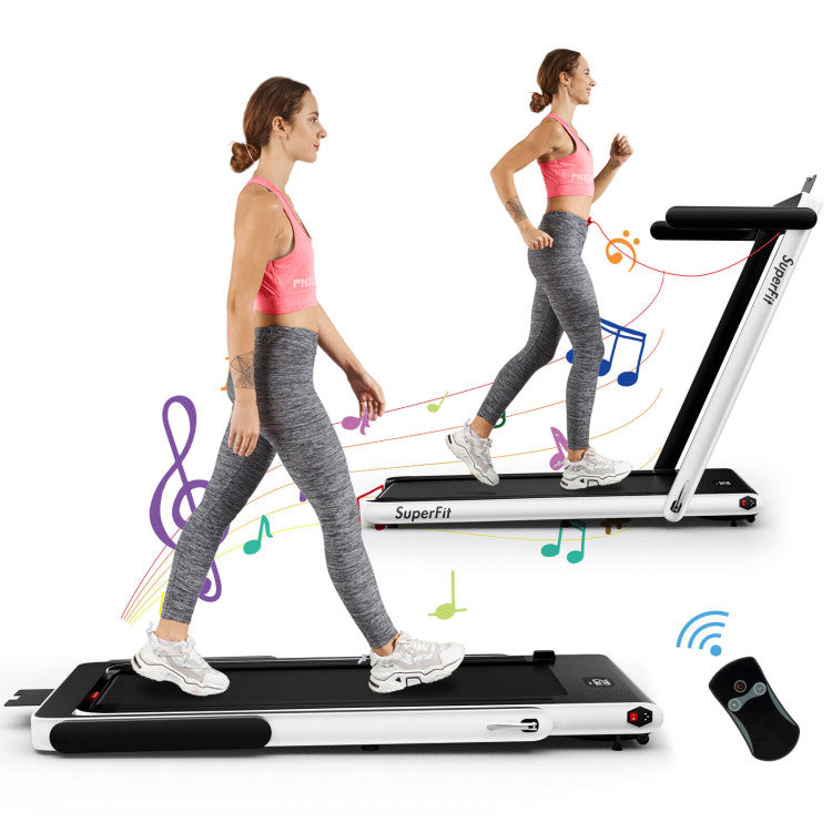 Fitness 2.25HP 2 in 1 Folding Treadmill with APP Speaker Remote Control
