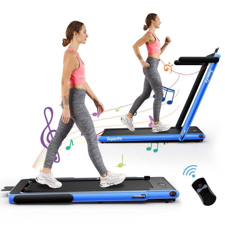Fitness 2.25HP 2 in 1 Folding Treadmill with APP Speaker Remote Control