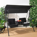 Outdoor Porch Swing Chair with Adjustable Canopy