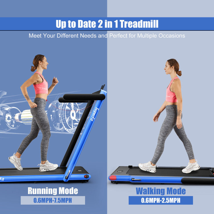 Fitness 2.25HP 2 in 1 Folding Treadmill with APP Speaker Remote Control