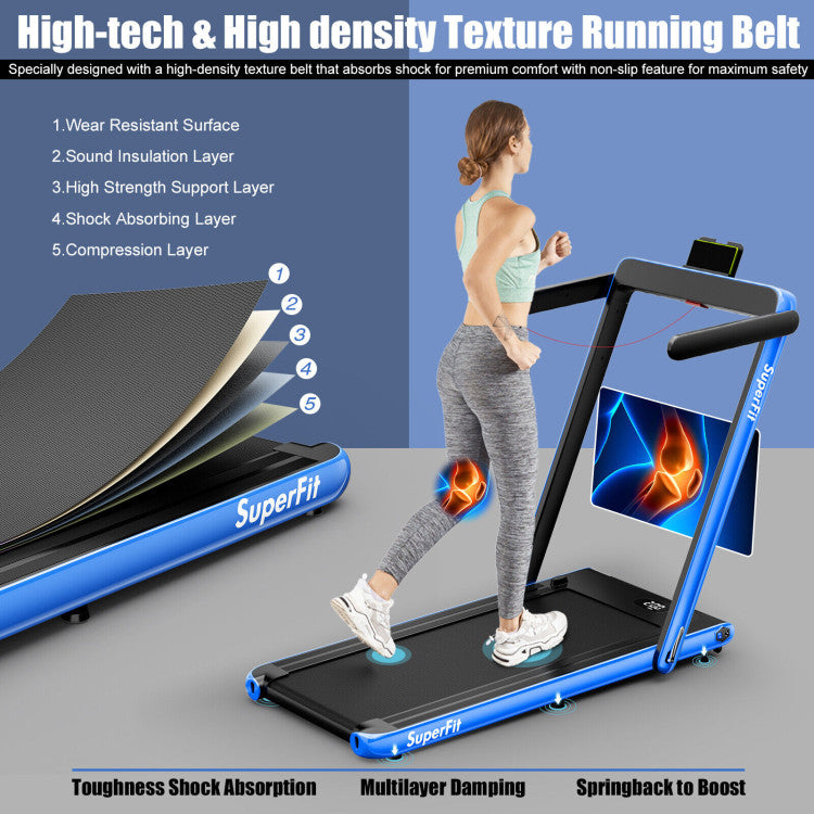 Fitness 2.25HP 2 in 1 Folding Treadmill with APP Speaker Remote Control