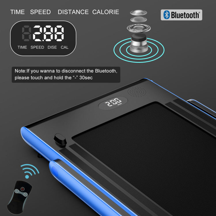 Fitness 2.25HP 2 in 1 Folding Treadmill with APP Speaker Remote Control