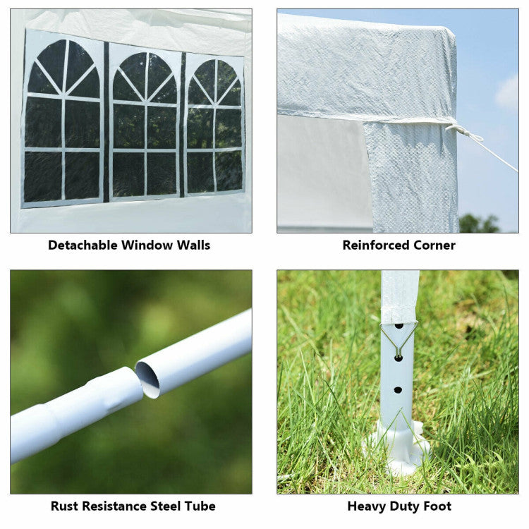 Outdoor 10 x 10 Feet Outdoor Side Walls Canopy Tent with 4 Removable Sidewalls
