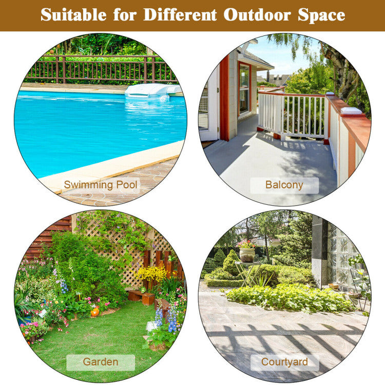 Outdoor 3 Pieces Cushioned Patio Rattan Set with Rocking Chair and Table