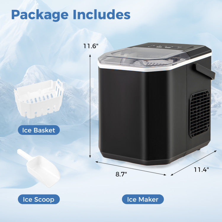 Appliance Ice Maker Countertop with Self-Cleaning for Home Kitchen Office Party