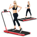 Fitness 2.25 HP 2-in-1 Folding Walking Pad Treadmill with Remote Control and LED Display
