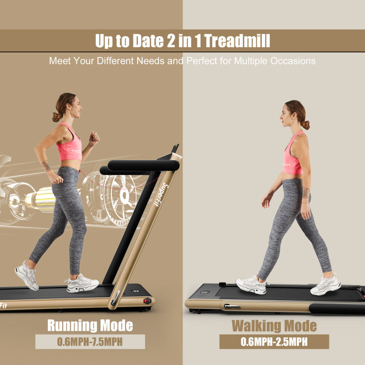Fitness 2.25HP 2 in 1 Folding Treadmill with APP Speaker Remote Control