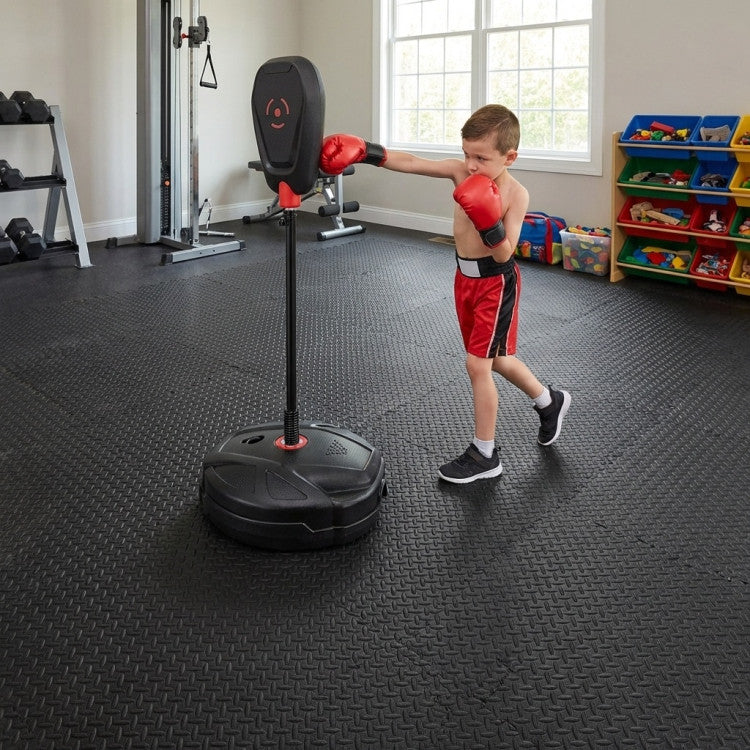 Kids Inflation Free Boxing Set and 12Pcs 1/2" Puzzle Exercise Mat