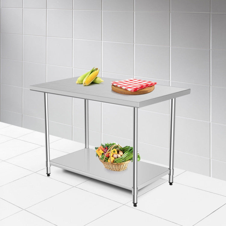 Modern 30 x 48 Inch Stainless Steel Table Commercial Kitchen Worktable